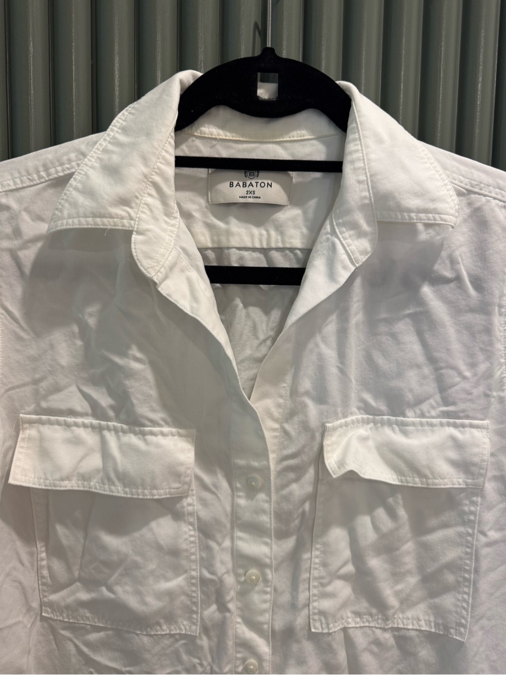 Aritzia Babaton White Utility Button-Down Shirt - Picture 2 of 5